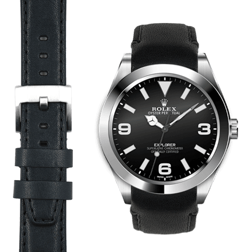Curved End Leather Strap for Rolex Explorer I Watch Everest United Kingdom