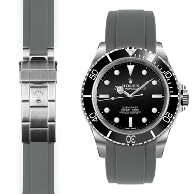 Curved End Rubber Strap for Rolex Submariner No-Date Deployant