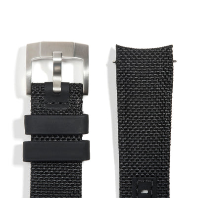 Black Nylon / Silver Buckle