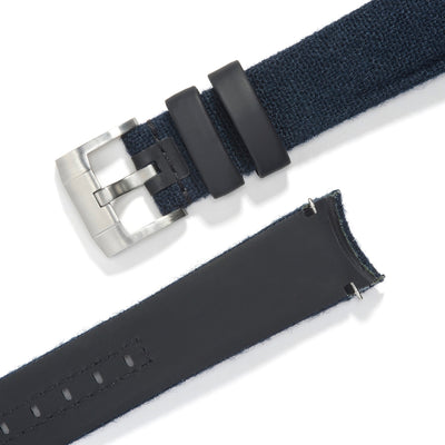 Blue Nylon / Silver Buckle