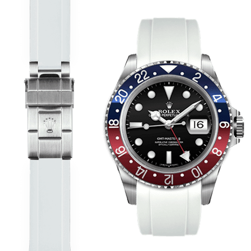 Rolex GMT white  rubber watch strap