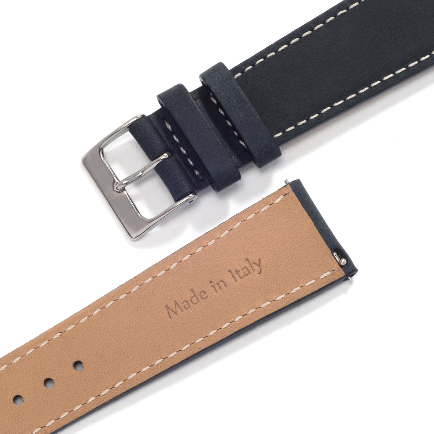Navy Leather Universal Watch Strap