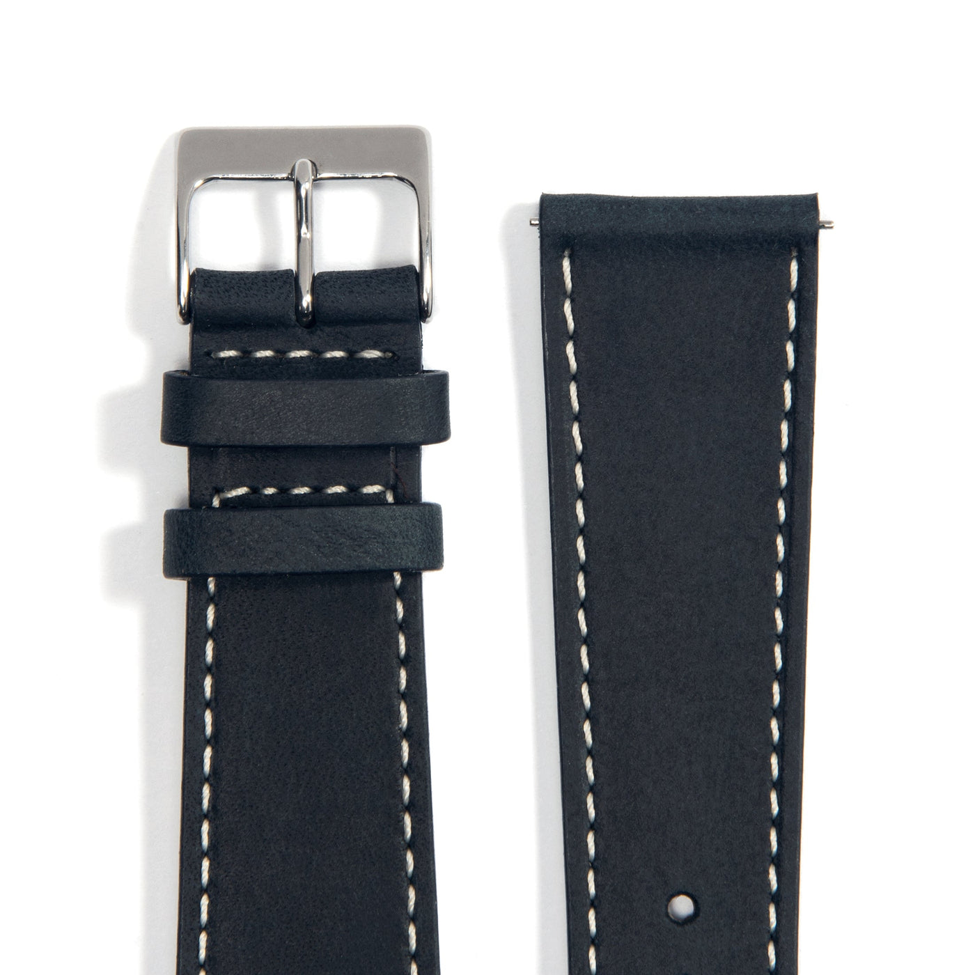 Navy Leather Universal Watch Strap buckle