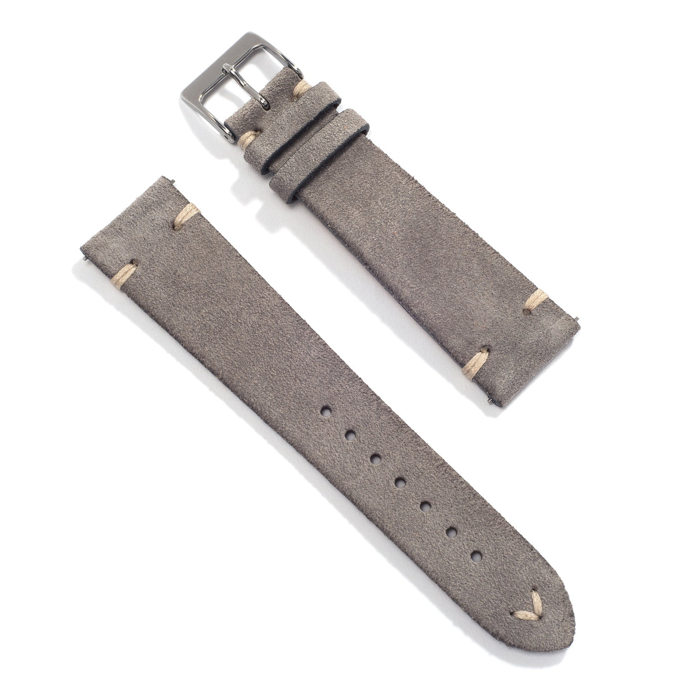 Gray Leather Universal Watch Strap