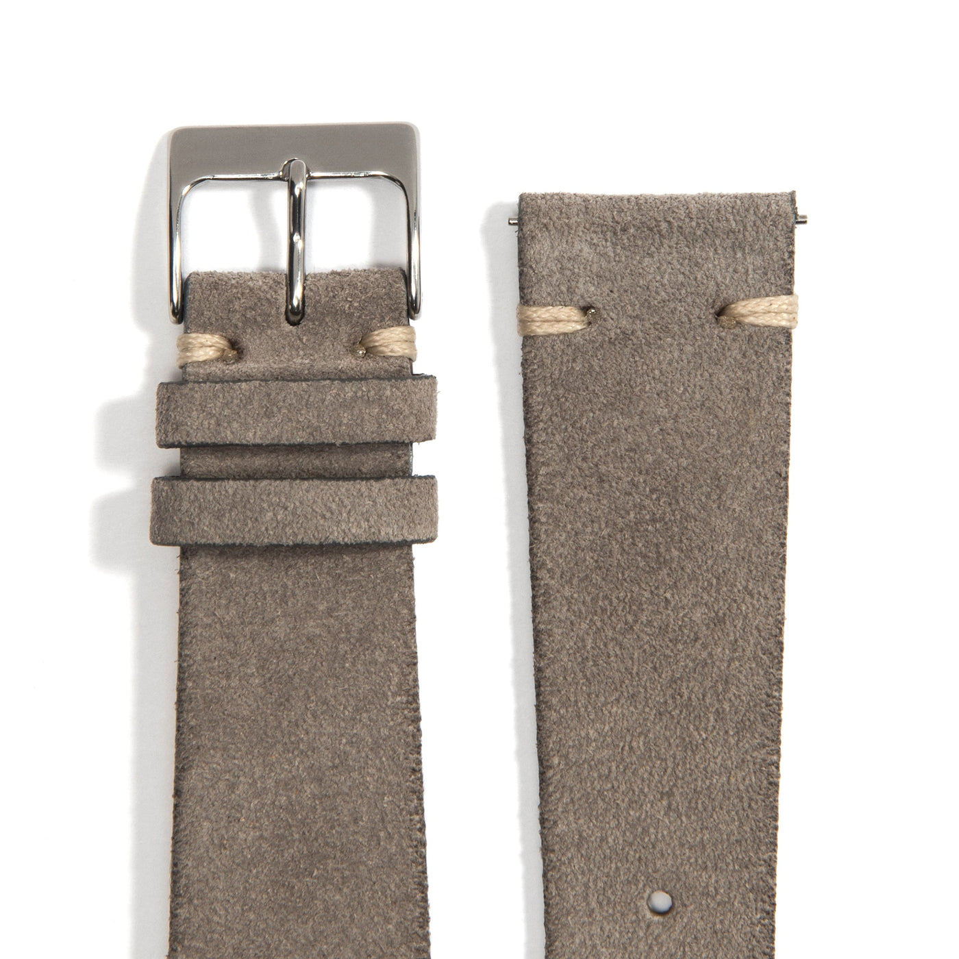 Gray Leather Universal Watch Strap buckle