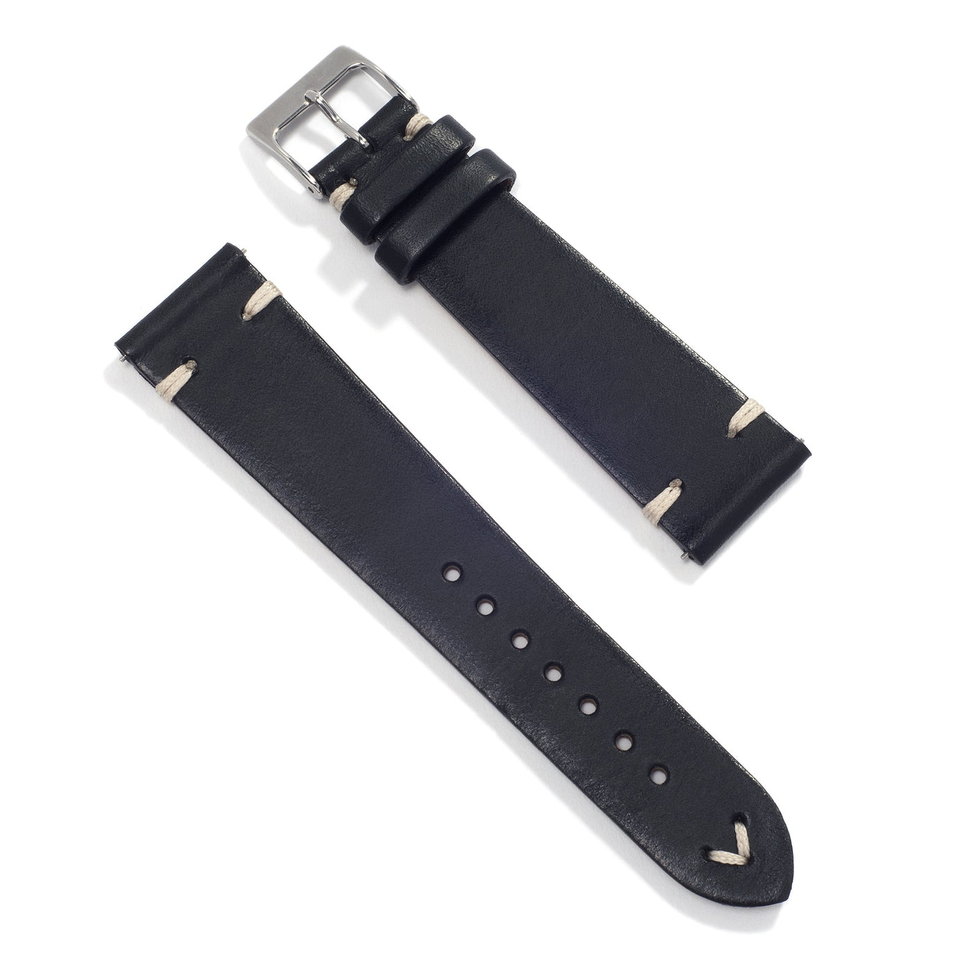 Black Leather Universal Watch Strap