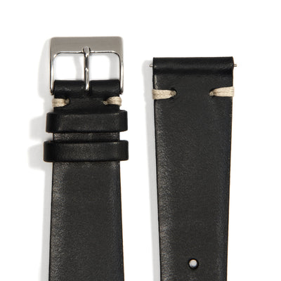 Black Leather Universal Watch Strap buckle