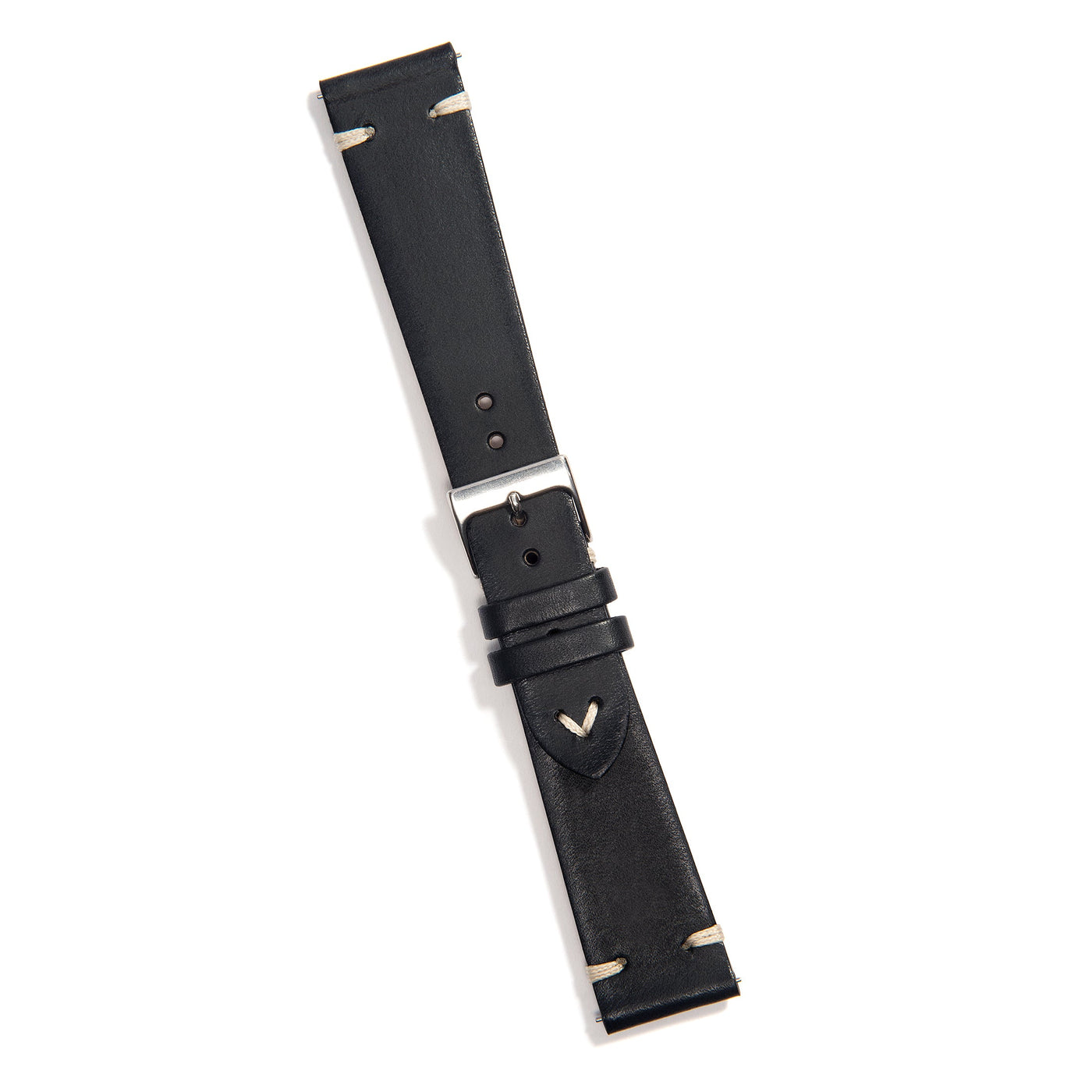 Black Leather Universal Watch Strap