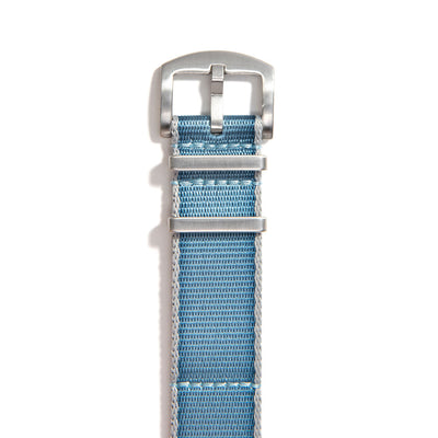 Turquoise Blue NATO-style Nylon Watch Band buckle