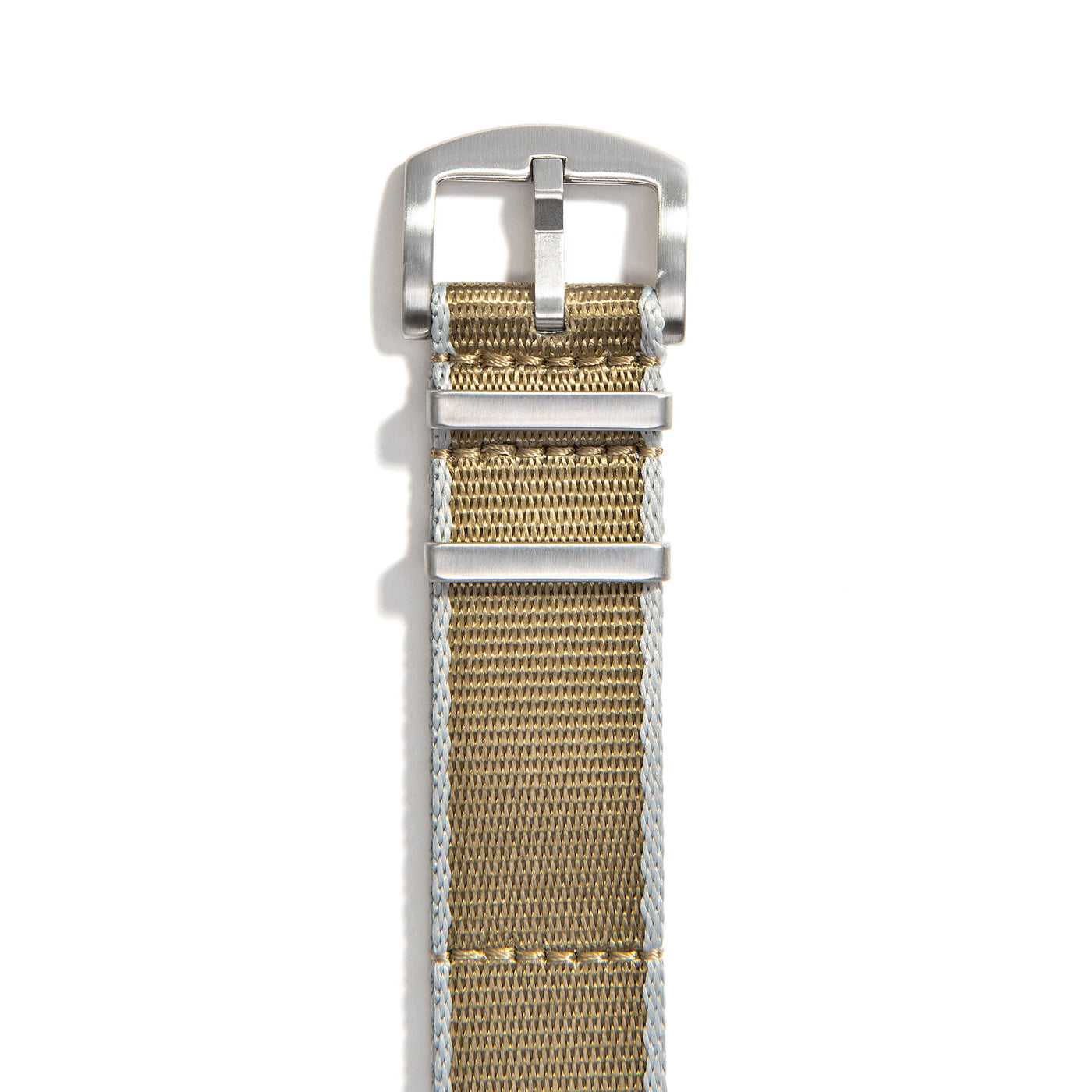 Khaki & Grey Nylon Watch Band nato-style buckle