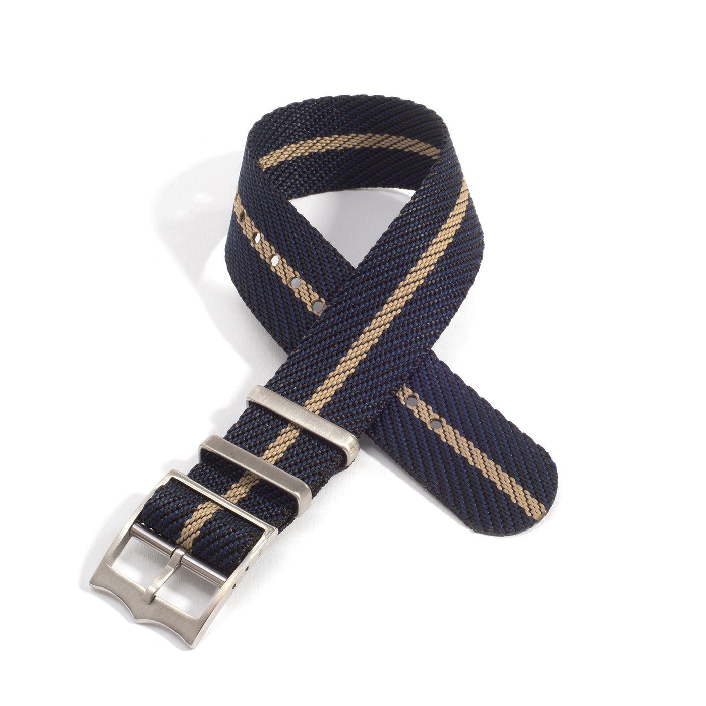 Navy & Gold Single Pass Nylon Watch Band nato-style