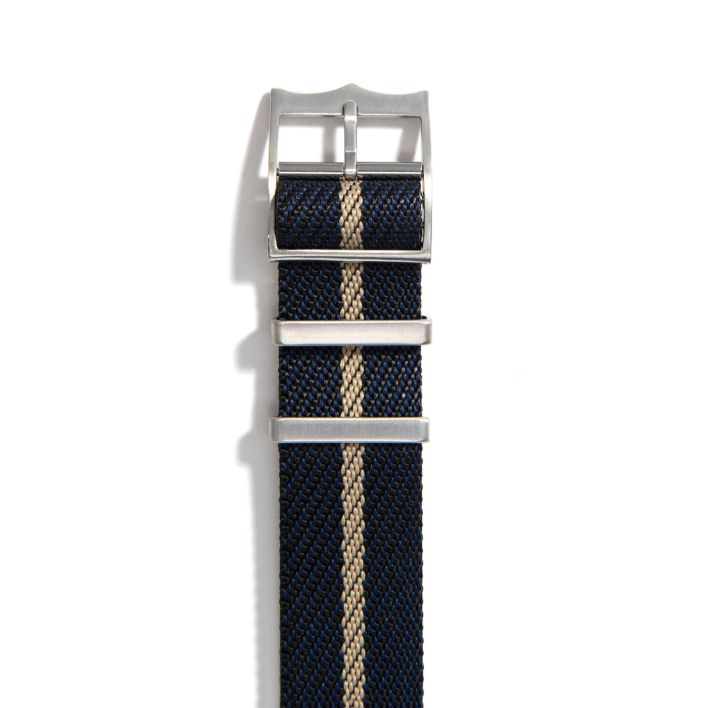 Navy & Gold Single Pass Nylon Watch Band buckle