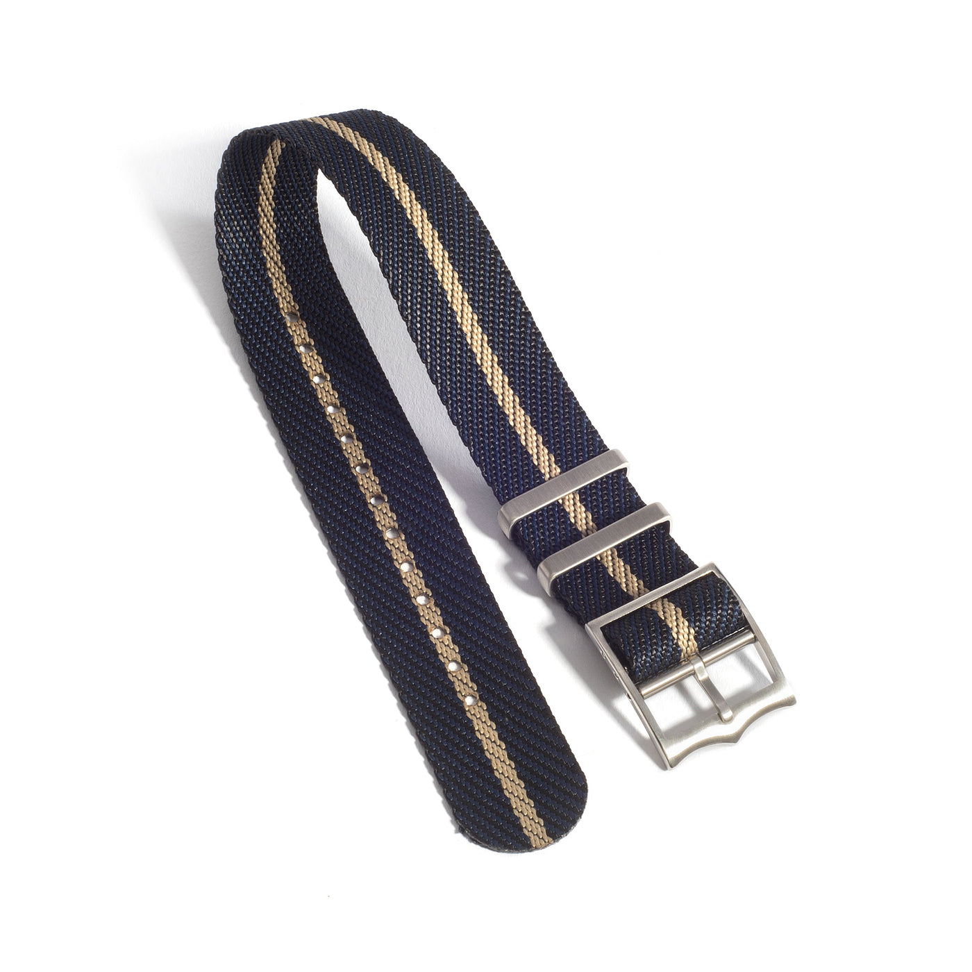 Navy & Gold Single Pass Nylon Watch Band