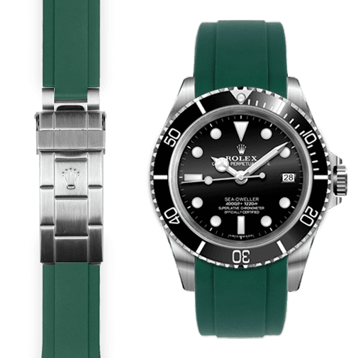 Rolex Sea Dweller green rubber watch strap