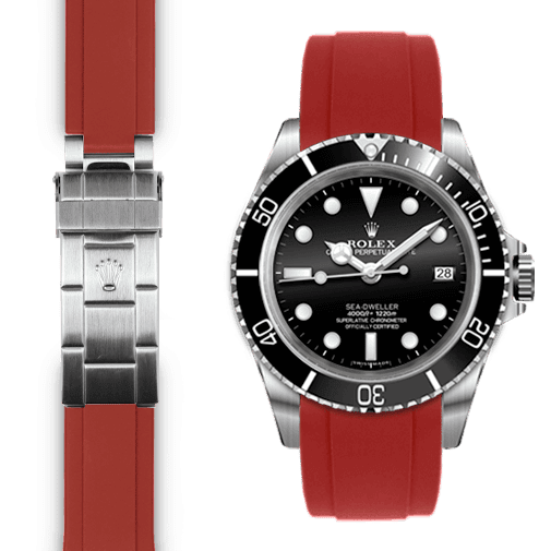 Rolex Sea Dweller red rubber watch strap