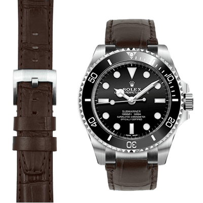 Steel End Link Leather Strap System for the Rolex Sub Ceramic No-Date