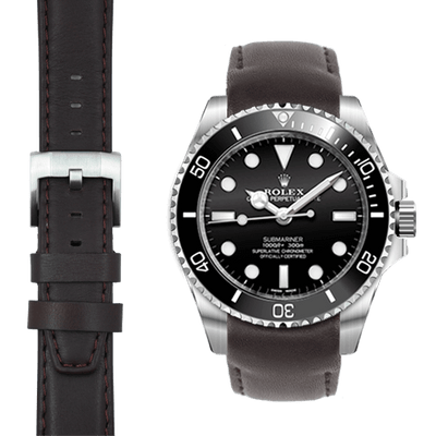 Black Leather Strap for Rolex Submariner