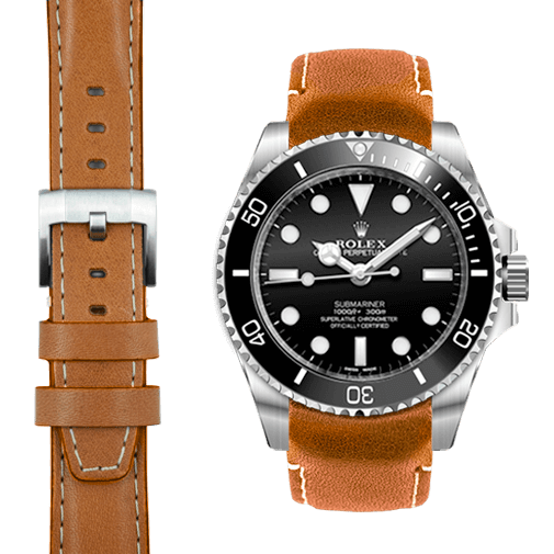 Tan Leather Strap for Rolex Submariner