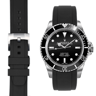 Curved End Rubber Strap for Rolex Submariner No-Date with Tang Buckle