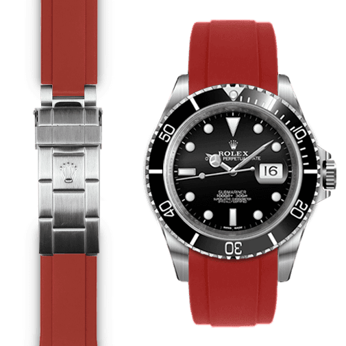 Rolex Submariner red rubber watch strap
