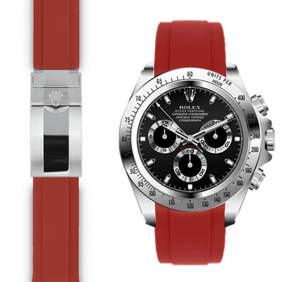Rolex Daytona red rubber deployant watch strap
