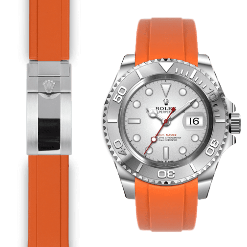 Rolex Yacht Master Orange rubber deployant watch strap